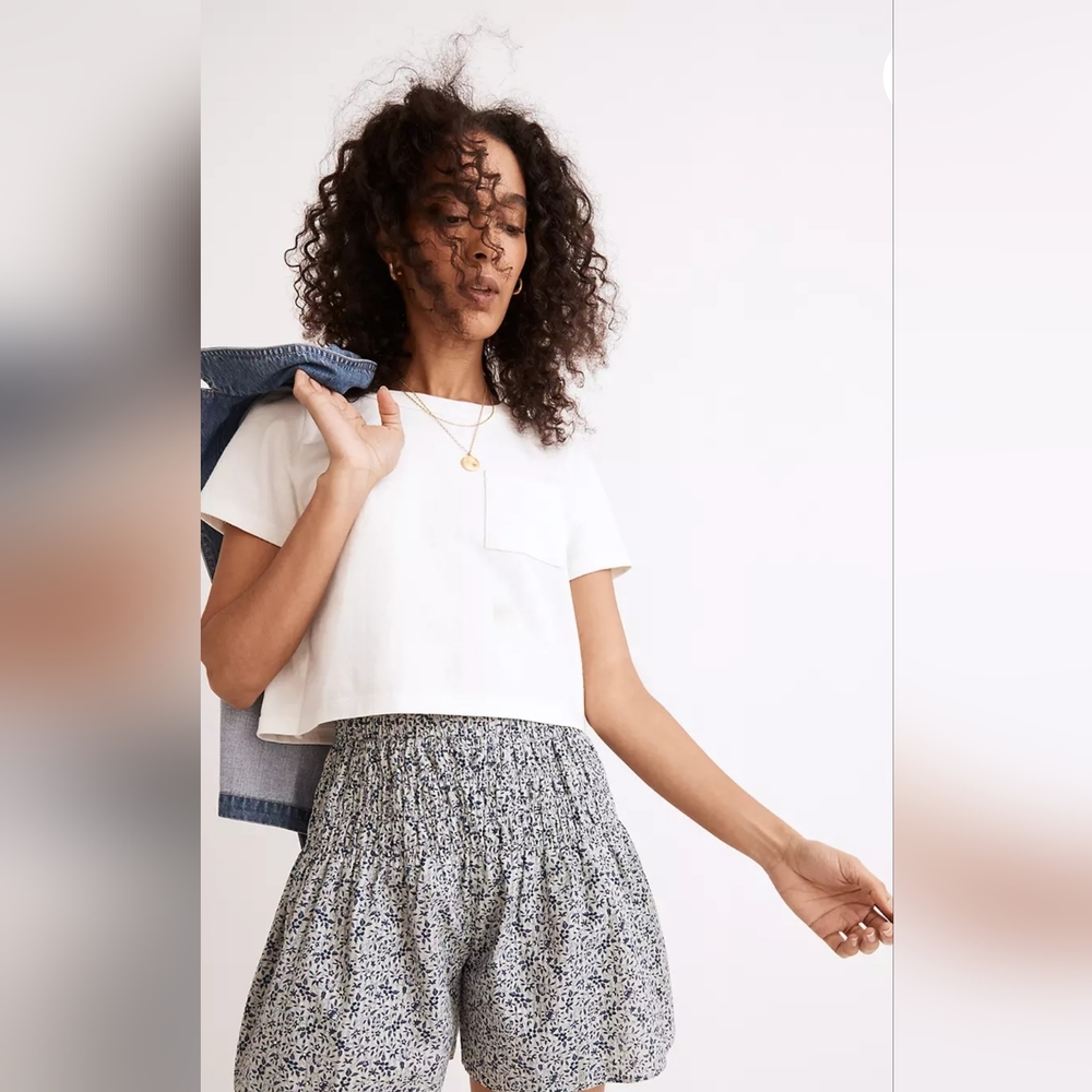 Madewell smocked pull on shorts